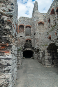 Medieval stone courtyard
